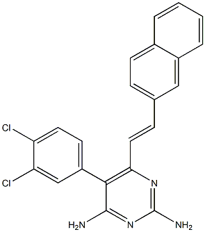 5-(3,4-Dichlorophenyl)-6-[2-(2-naphthalenyl)ethenyl]pyrimidine-2,4-diamine Structure