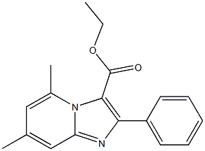 2-Phenyl-5-methyl-7-methylimidazo[1,2-a]pyridine-3-carboxylic acid ethyl ester 구조식 이미지