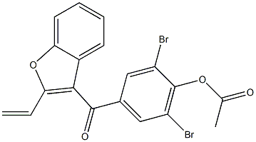 3-(3,5-Dibromo-4-acetoxybenzoyl)-2-ethenylbenzofuran 구조식 이미지