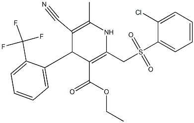 5-Cyano-1,4-dihydro-6-methyl-2-[(2-chlorophenylsulfonyl)methyl]-4-(2-trifluoromethylphenyl)pyridine-3-carboxylic acid ethyl ester Structure