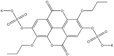 2,7-Bis(potassiooxysulfonyloxy)-3,8-dipropoxy[1]benzopyrano[5,4,3-cde][1]benzopyran-5,10-dione Structure