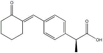 [S,(+)]-2-[4-[((E)-2-Oxocyclohexylidene)methyl]phenyl]propionic acid Structure