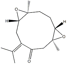 (1S,4S,6S,11S)-9-Isopropylidene-1,6-dimethyl-5,12-dioxatricyclo[9.1.0.04,6]dodecan-8-one 구조식 이미지