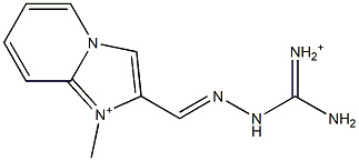 1-Methyl-2-[[2-[amino(iminio)methyl]hydrazono]methyl]imidazo[1,2-a]pyridine-1-ium Structure