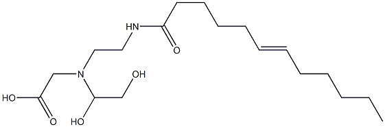 N-(1,2-Dihydroxyethyl)-N-[2-(6-dodecenoylamino)ethyl]aminoacetic acid 구조식 이미지