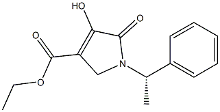 1-[(S)-1-Phenylethyl]-2,5-dihydro-4-hydroxy-5-oxo-1H-pyrrole-3-carboxylic acid ethyl ester 구조식 이미지