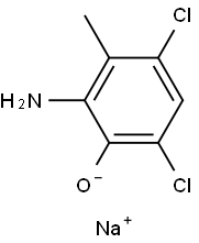 Sodium 2-amino-4,6-dichloro-3-methylphenolate 구조식 이미지