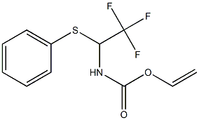 N-(2,2,2-Trifluoro-1-phenylthioethyl)carbamic acid ethenyl ester 구조식 이미지