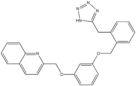 2-[3-[2-(1H-Tetrazol-5-ylmethyl)benzyloxy]phenoxymethyl]quinoline 구조식 이미지