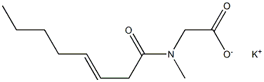 N-Methyl-N-(3-octenoyl)glycine potassium salt 구조식 이미지