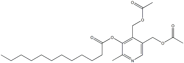 Dodecanoic acid 4,5-bis[(acetyloxy)methyl]-2-methyl-3-pyridinyl ester Structure