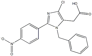 1-Benzyl-4-chloro-2-(4-nitrophenyl)-1H-imidazole-5-acetic acid 구조식 이미지