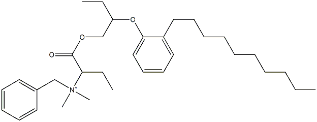 N,N-Dimethyl-N-benzyl-N-[1-[[2-(2-decylphenyloxy)butyl]oxycarbonyl]propyl]aminium 구조식 이미지