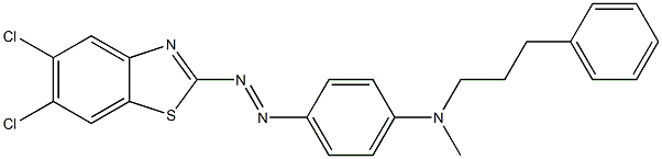 5,6-Dichloro-2-[p-[N-methyl-N-(3-phenylpropyl)amino]phenylazo]benzothiazole 구조식 이미지