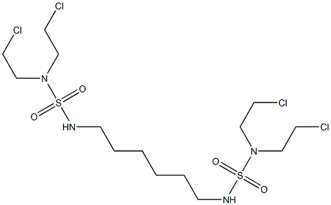 N-[6-[Bis(2-chloroethyl)aminosulfonylamino]hexyl]-N',N'-bis(2-chloroethyl)sulfamide 구조식 이미지