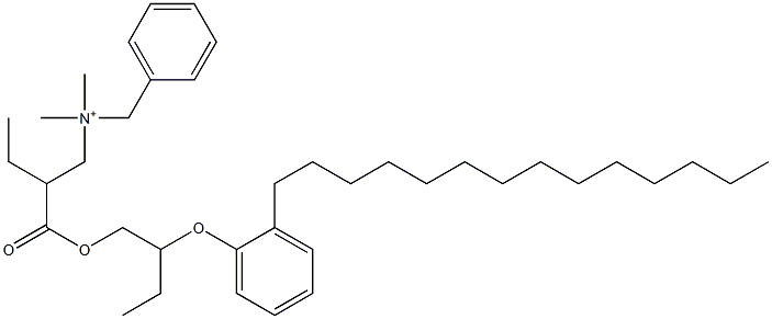 N,N-Dimethyl-N-benzyl-N-[2-[[2-(2-tetradecylphenyloxy)butyl]oxycarbonyl]butyl]aminium 구조식 이미지