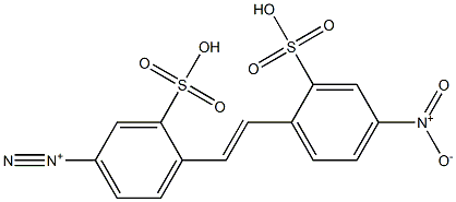 4-[2-(4-Nitro-2-sulfophenyl)ethenyl]-3-sulfobenzenediazonium Structure