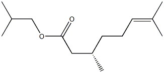[S,(-)]-3,7-Dimethyl-6-octenoic acid isobutyl ester Structure
