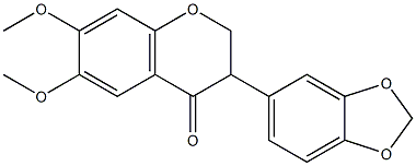 2,3-Dihydro-6,7-dimethoxy-3',4'-methylenedioxyisoflavone 구조식 이미지