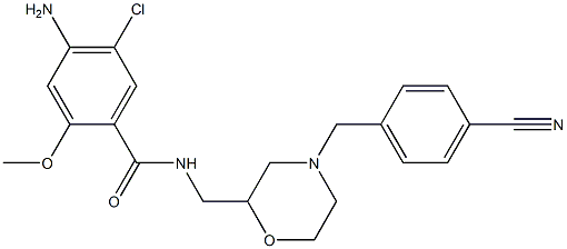 4-Amino-5-chloro-2-methoxy-N-[[4-(4-cyanobenzyl)-2-morpholinyl]methyl]benzamide 구조식 이미지