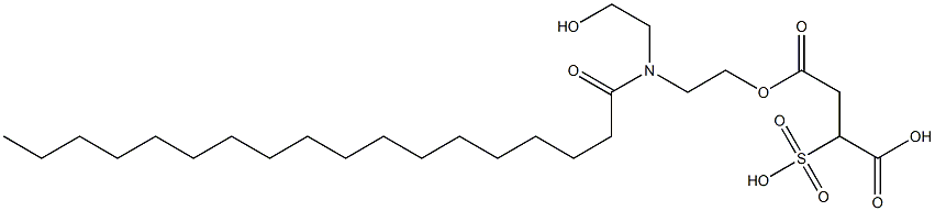 2-Sulfobutanedioic acid 1-hydrogen 4-[2-[(2-hydroxyethyl)(1-oxooctadecyl)amino]ethyl] ester 구조식 이미지