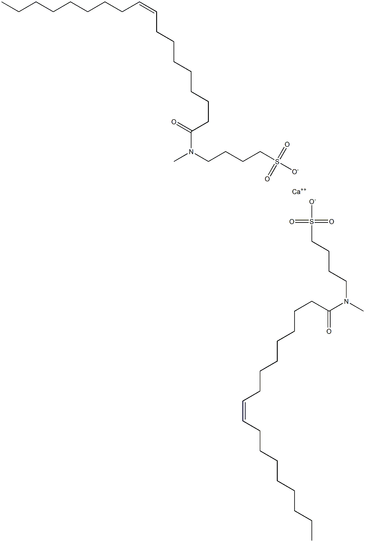 Bis[4-(N-oleoyl-N-methylamino)-1-butanesulfonic acid]calcium salt Structure