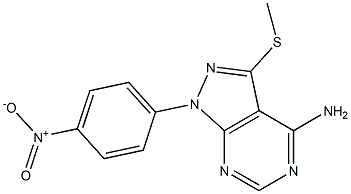 4-Amino-3-methylthio-1-(4-nitrophenyl)-1H-pyrazolo[3,4-d]pyrimidine 구조식 이미지