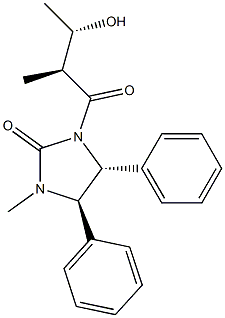 (4R,5R)-4,5-Dihydro-4,5-diphenyl-1-methyl-3-[(2S,3S)-3-hydroxy-2-methylbutyryl]-1H-imidazol-2(3H)-one 구조식 이미지