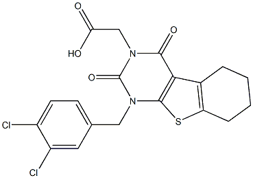 1-(3,4-Dichlorobenzyl)-1,2,3,4,5,6,7,8-octahydro-2,4-dioxo[1]benzothieno[2,3-d]pyrimidine-3-acetic acid 구조식 이미지