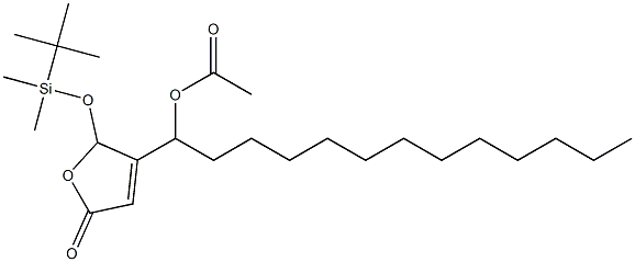 Acetic acid 1-[[2,5-dihydro-5-oxo-2-(tert-butyldimethylsiloxy)furan]-3-yl]tridecyl ester Structure