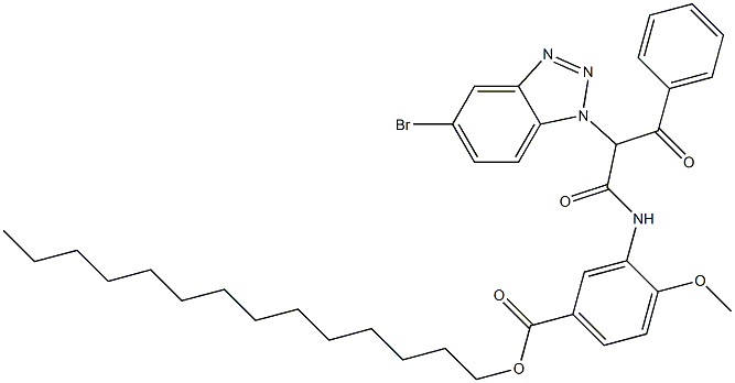 3-[3-Phenyl-2-(5-bromo-1H-benzotriazol-1-yl)-1,3-dioxopropylamino]-4-methoxybenzoic acid tetradecyl ester 구조식 이미지