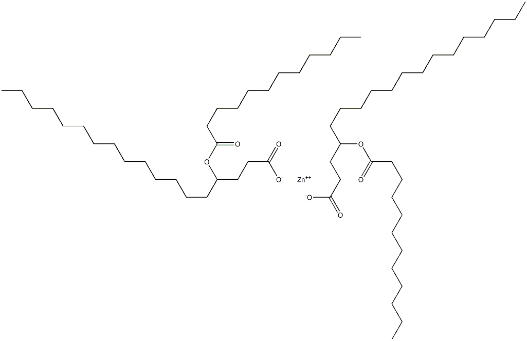 Bis(4-dodecanoyloxyoctadecanoic acid)zinc salt Structure