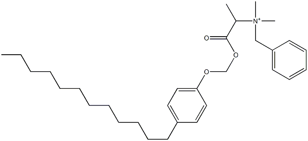 N,N-Dimethyl-N-benzyl-N-[1-[[(4-dodecylphenyloxy)methyl]oxycarbonyl]ethyl]aminium 구조식 이미지