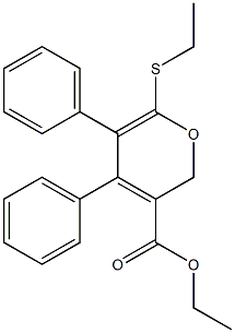 4,5-Diphenyl-6-(ethylthio)-2H-pyran-3-carboxylic acid ethyl ester 구조식 이미지