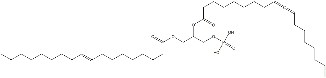 1-O-(9-Octadecenoyl)-2-O-(1-oxo-9,10-octadecadien-1-yl)-glycerol-3-phosphoric acid 구조식 이미지