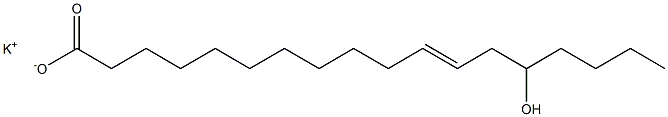 (E)-14-Hydroxy-11-octadecenoic acid potassium salt 구조식 이미지