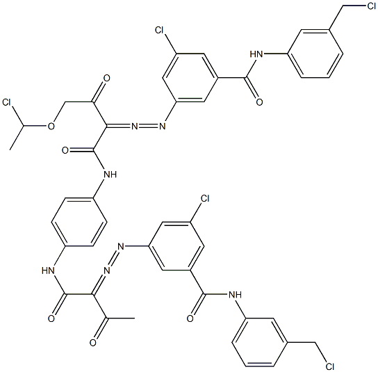 3,3'-[2-[(1-Chloroethyl)oxy]-1,4-phenylenebis[iminocarbonyl(acetylmethylene)azo]]bis[N-[3-(chloromethyl)phenyl]-5-chlorobenzamide] Structure