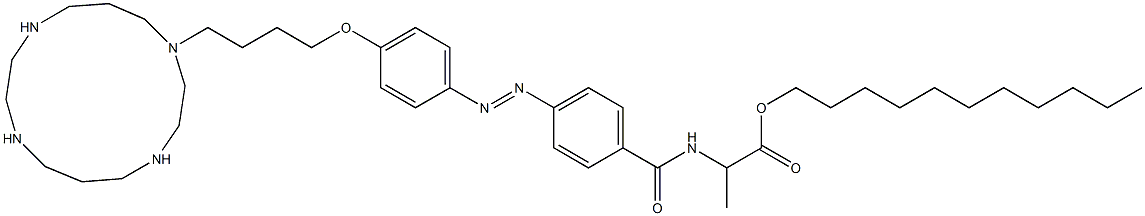 2-[4-[4-[4-(1,4,8,11-Tetraazacyclotetradecan-1-yl)butoxy]phenylazo]benzoylamino]propanoic acid undecyl ester 구조식 이미지