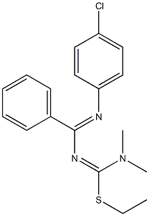 4-(Dimethylamino)-4-ethylthio-1-(4-chlorophenyl)-2-phenyl-1,3-diaza-1,3-butadiene 구조식 이미지