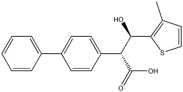 (2R,3R)-2-(4-Phenylphenyl)-3-hydroxy-3-(3-methyl-2-thienyl)propionic acid Structure