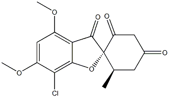 (2S,6'R)-7-Chloro-4,6-dimethoxy-6'-methylspiro[benzofuran-2(3H),1'-cyclohexane]-2',3,4'-trione 구조식 이미지