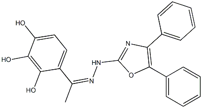 2',3',4'-Trihydroxyacetophenone (4,5-diphenyloxazol-2-yl)hydrazone 구조식 이미지