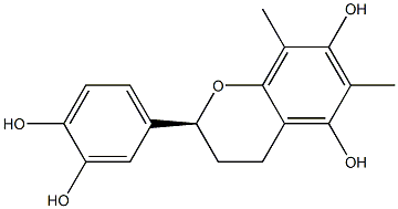 (S)-2-(3,4-Dihydroxyphenyl)-2,3-dihydro-5,7-dihydroxy-6,8-dimethyl-4H-1-benzopyran Structure