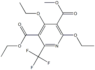 4,6-Diethoxy-2-trifluoromethylpyridine-3,5-dicarboxylic acid 3-ethyl 5-methyl ester 구조식 이미지