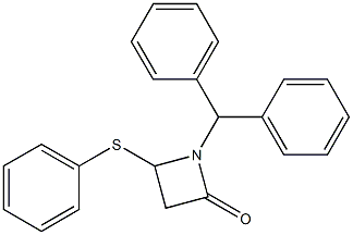4-(Phenylthio)-1-(diphenylmethyl)azetidin-2-one Structure