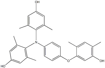 N,N-Bis(4-hydroxy-2,6-dimethylphenyl)-4-(5-hydroxy-2,4-dimethylphenoxy)benzenamine 구조식 이미지