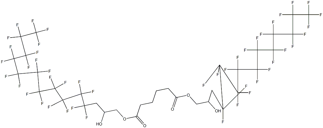 Adipic acid bis(4,4,5,5,6,6,7,7,8,8,9,9,10,10,11,11,12,12,13,13,14,14,14-tricosafluoro-2-hydroxytetradecyl) ester 구조식 이미지