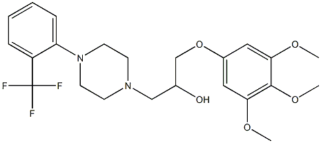 1-(3,4,5-Trimethoxyphenoxy)-3-[4-(2-trifluoromethylphenyl)-1-piperazinyl]-2-propanol 구조식 이미지