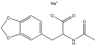 2-(Acetylamino)-3-(1,3-benzodioxol-5-yl)propionic acid sodium salt 구조식 이미지