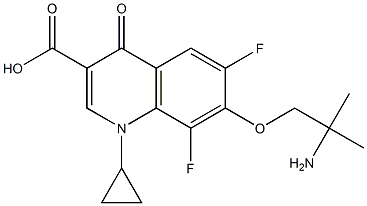 7-[2-Amino-2-methylpropoxy]-1-cyclopropyl-6,8-difluoro-1,4-dihydro-4-oxoquinoline-3-carboxylic acid 구조식 이미지